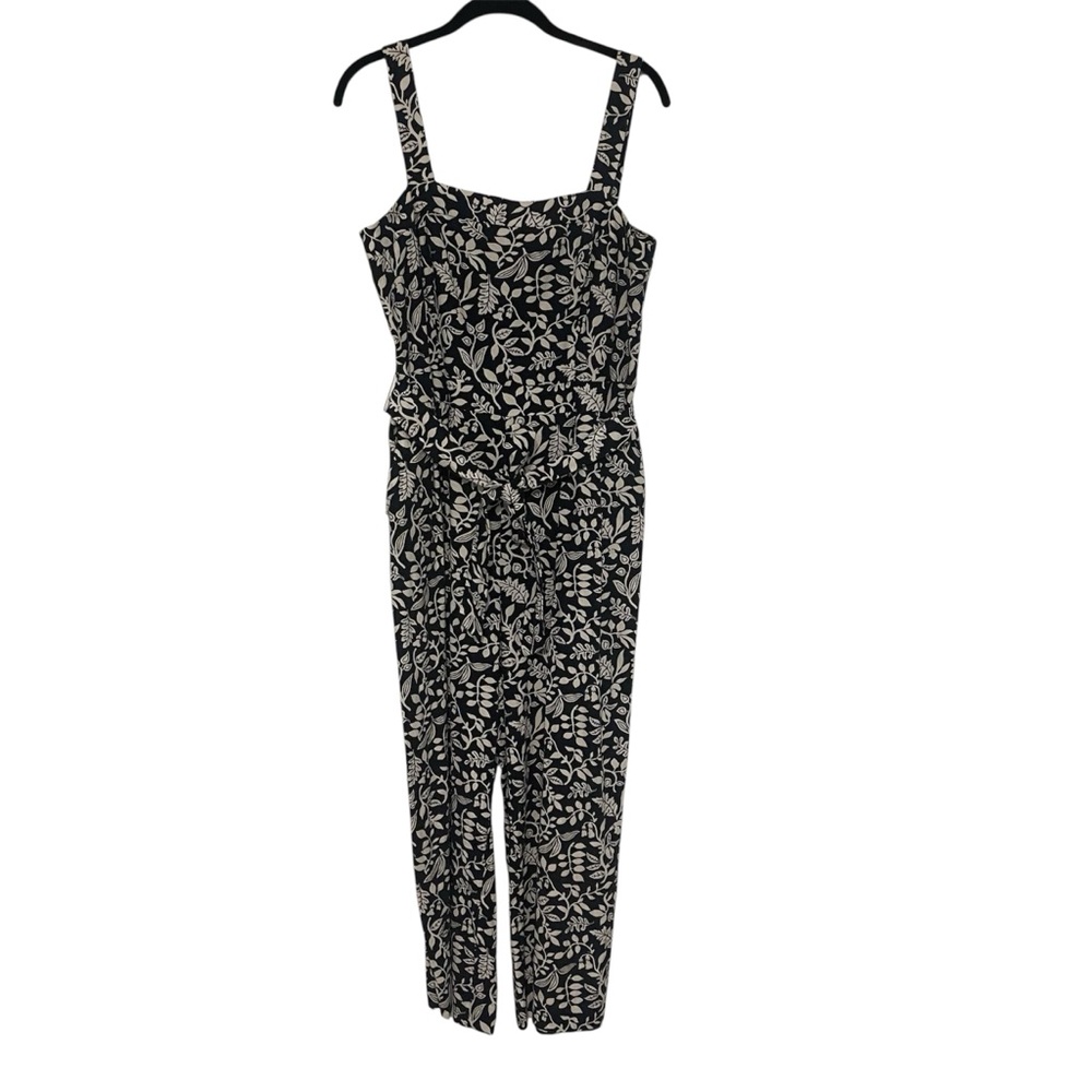 Ann Taylor Factory Floral Navy and White Jumpsuit